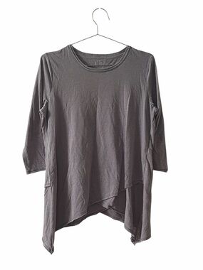 Calvin Klein Performance Asymmetrical-Hem Heathered Top